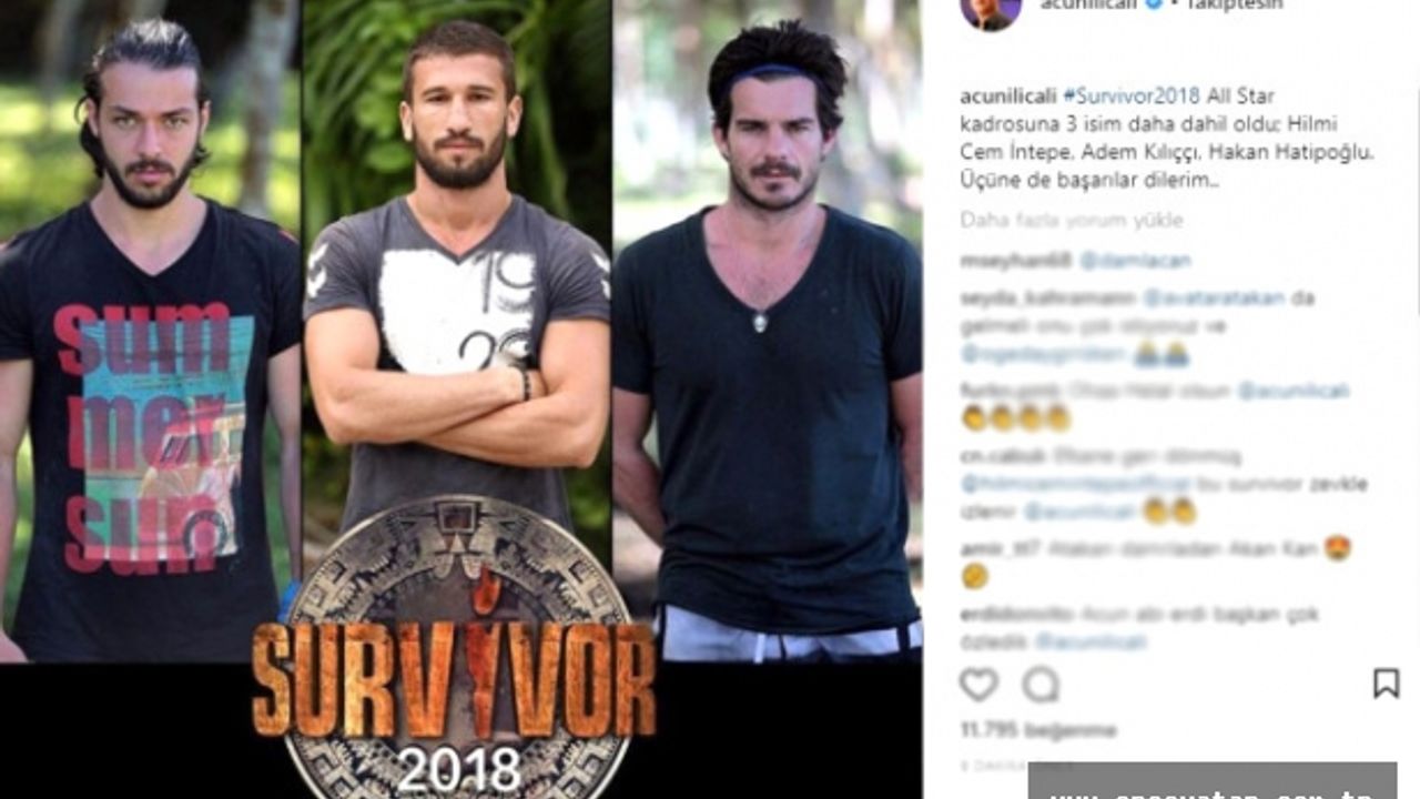 Acun Ilıcalı, Survivor 2018'e katılacak 3 ismi daha açıkladı