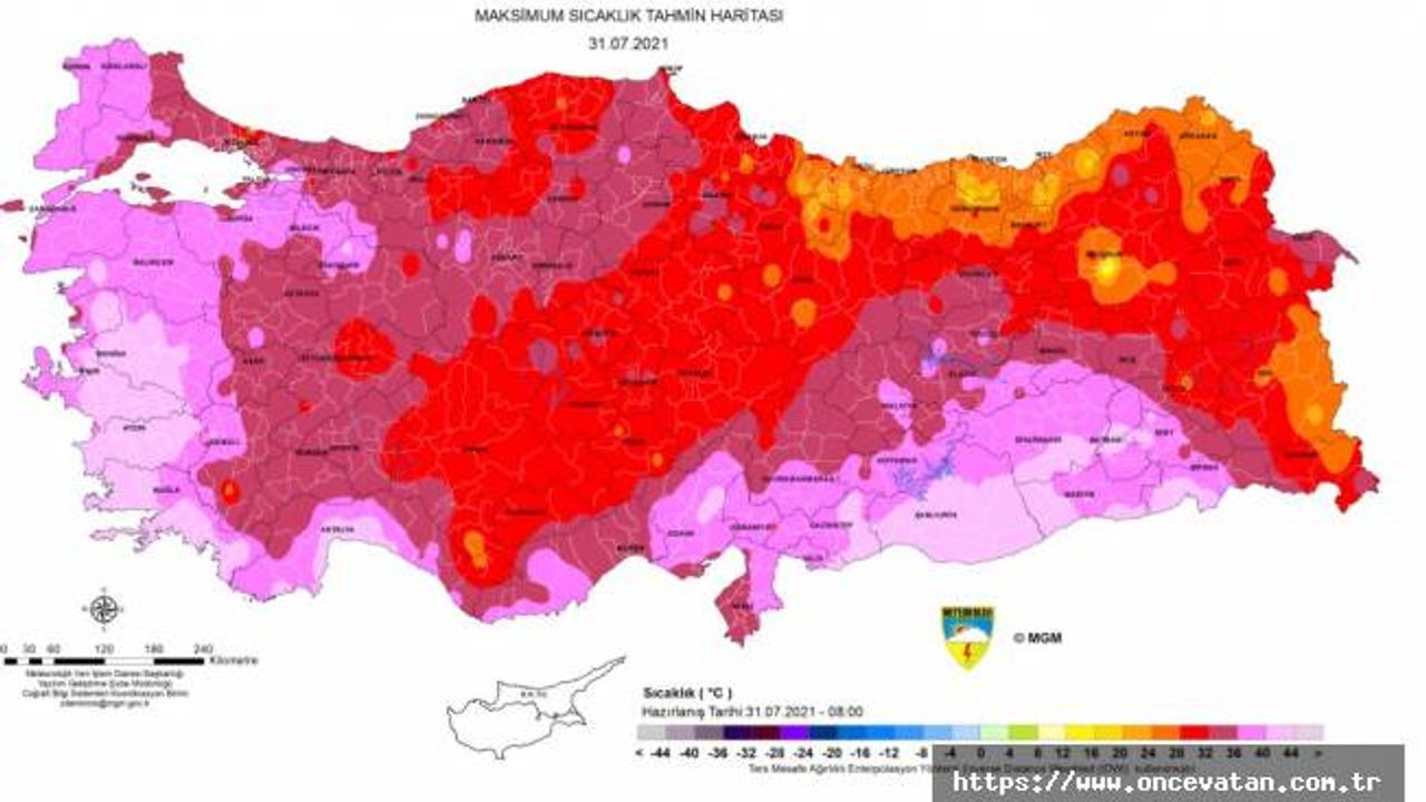 Meteoroloji'den haritalı 'sıcak hava' uyarısı