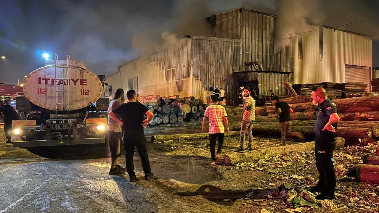 Adana'da kereste imalathanesinde çıkan yangın söndürüldü