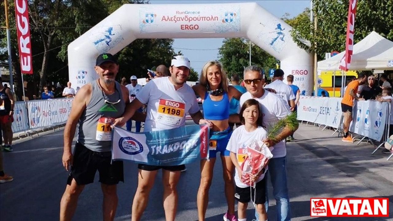 Edirneli atletler geliri Yunanistan'daki afetzedelere bağışlanan maratona katıldı
