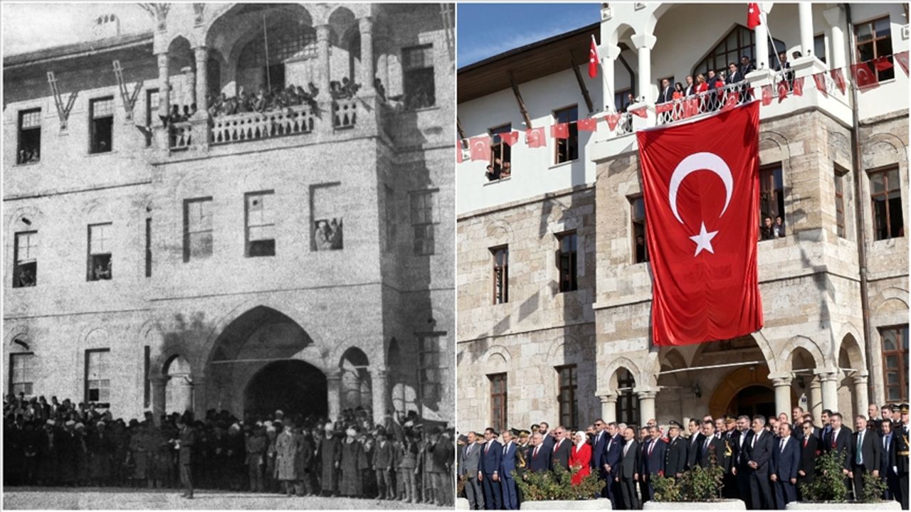 Sivas'ta Cumhuriyet'in ilanını kutlayanların yansıdığı fotoğraf karesi yeniden oluşturuldu