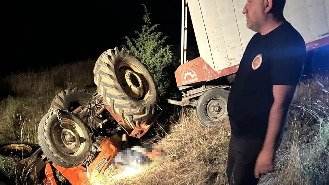 Konya'da devrilen traktören altında kalan sürücü öldü