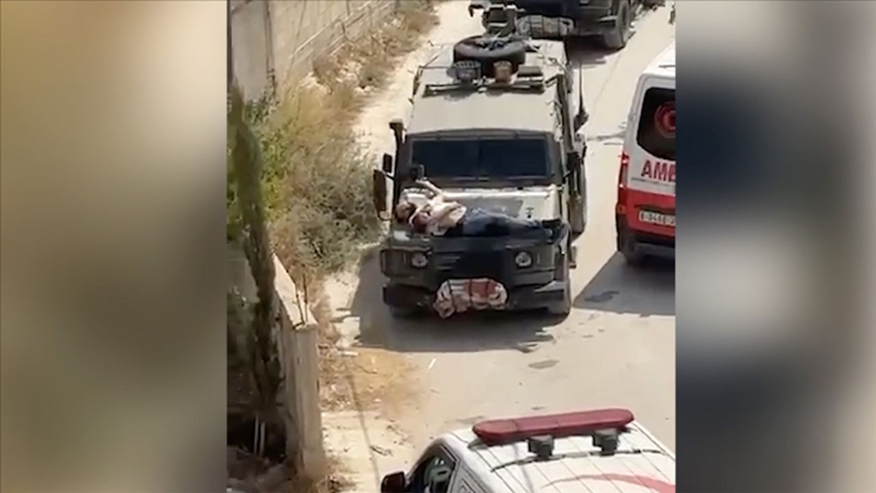 İsrail askerleri, Batı Şeria'da yaralı Filistinliyi askeri araca bağlayıp 