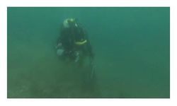 Kaçak avcılar Boğaz'da avladıkları 2 ton midyeyi deniz dibine saklamış