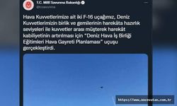 MSB: 2 F-16 uçağı, deniz hava iş birliği eğitimleri uçuşu gerçekleştirdi