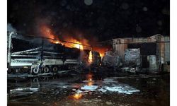 Nakliyeciler sitesinde çıkan yangında çok sayıda dükkan ve TIR alev aldı