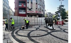 Boğa heykeli 15 gün süreyle bakıma alındı