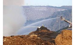 Denizli'de bir santralin depolama sahasında yangın çıktı