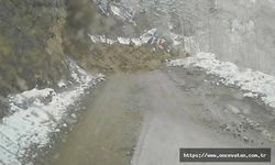Artvin'de yamaçtan kayan taşları görerek aracını durduran sürücü heyelandan kurtuldu