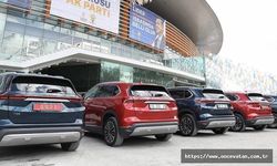 Kabine üyeleri, Ankara Spor Salonu'na Togg ile geldi