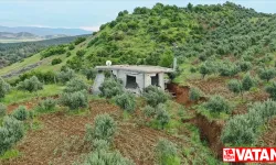 Kahramanmaraş'ta tarım alanlarının sulanmasında kullanılan havuz depremde zarar gördü
