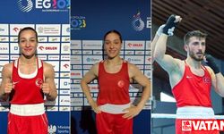 Milli boksörler Buse Naz Çakıroğlu, Büşra Işıldar ve Tuğrulhan Erdemir çeyrek finalde