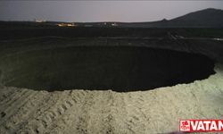 Konya'da 25 metre çapında, 15 metre derinliğinde obruk oluştu
