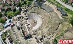 Kazı çalışmalarının sürdüğü Prusias ad Hypium Antik Kenti, FPV dron ile görüntülendi