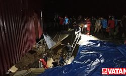 Giresun'da zemini çöken fabrikada göçük altında kalan 3 işçiden 2'si kurtarıldı