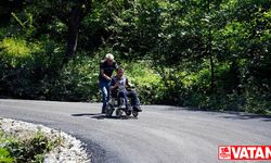 Eviyle ana yol arasındaki bölüm asfaltlanan engelli vatandaş hayata bağlandı