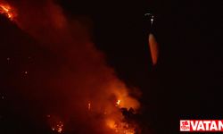 Kemer'deki orman yangınına gece görüşlü helikopterlerle müdahale sürüyor