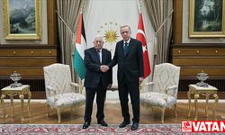Cumhurbaşkanı Erdoğan, Filistin Devlet Başkanı Mahmud Abbas ile baş başa görüştü