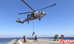 Libya açıklarındaki TCG Gemlik gemisinde eğitim
