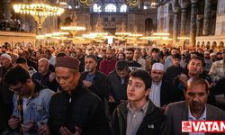 Gazze'de hayatını kaybedenler için Ayasofya-i Kebir Camii'nde sela okundu