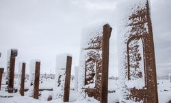 Ahlat'taki Selçuklu Meydan Mezarlığı karla kaplandı