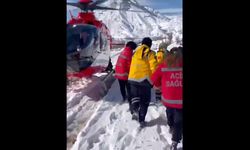 Köydeki hasta, helikopter ambulansla hastaneye ulaştırıldı