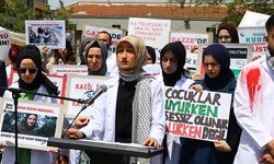 Tekirdağ'da tıp öğrencileri ve doktorlar İsrail'in Gazze'ye saldırılarını protesto etti