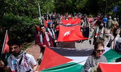 Ankara Üniversitesinde Filistin'e destek yürüyüşü