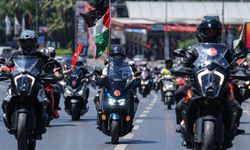Motosikletlilerden İsrail'in İstanbul Başkonsolosluğu önünde "soykırım" protestosu