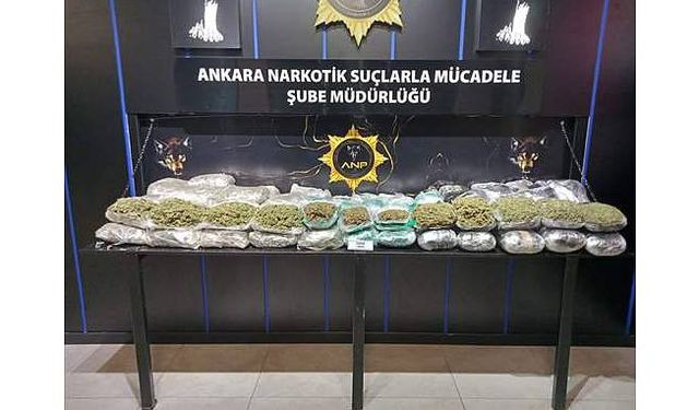 Ankara'nın Gölbaşı ilçesinde 59 kilo 60 gram esrar ele geçirildi