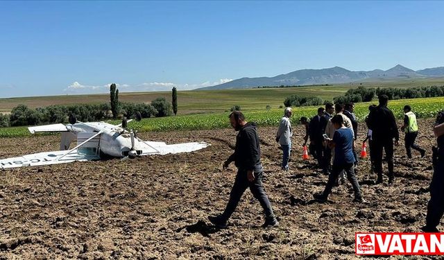 Aksaray'da düşen sivil eğitim uçağındaki 2 kişi yaralandı