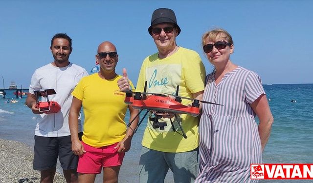 Antalya'da cankurtaran dron Alman turisti kurtardı