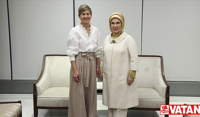 Emine Erdoğan, New York'ta Kolombiya Cumhurbaşkanı'nın eşi ile bir araya geldi