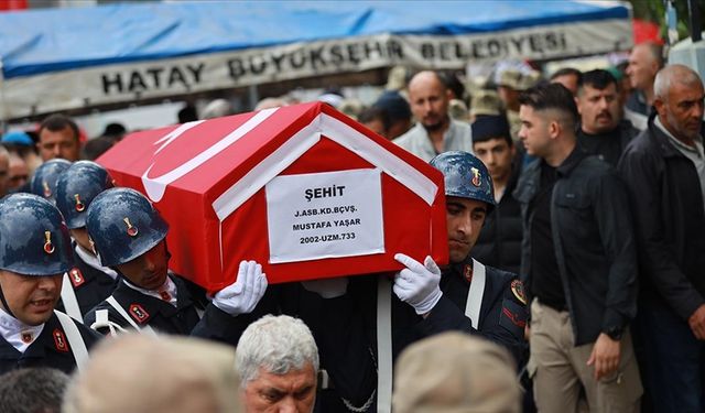 Şehit Jandarma Astsubay Kıdemli Başçavuş Yaşar, Hatay'da son yolculuğuna uğurlandı