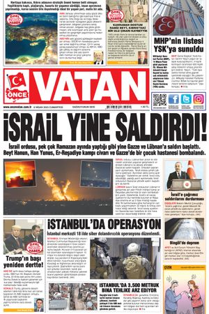 Önce Vatan Gazetesi | Günlük Ulusal Gazete - 08.04.2023 Manşeti