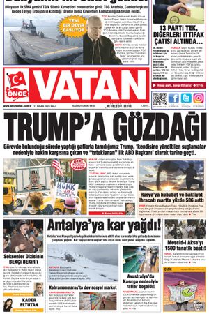 Önce Vatan Gazetesi | Günlük Ulusal Gazete - 11.04.2023 Manşeti
