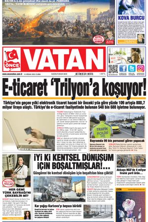 Önce Vatan Gazetesi | Günlük Ulusal Gazete - 14.04.2023 Manşeti