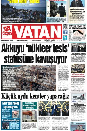 Önce Vatan Gazetesi | Günlük Ulusal Gazete - 26.04.2023 Manşeti