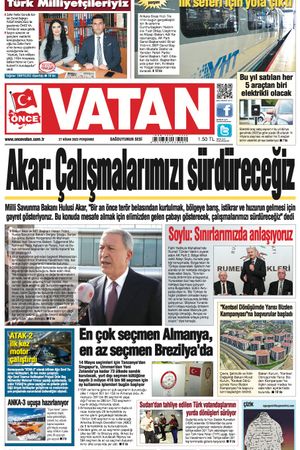 Önce Vatan Gazetesi | Günlük Ulusal Gazete - 27.04.2023 Manşeti