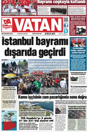 Önce Vatan Gazetesi | Günlük Ulusal Gazete - 24.04.2023 Manşeti